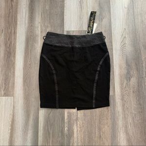 Y2K South Pole black high Waist pencil mini skirt size 3